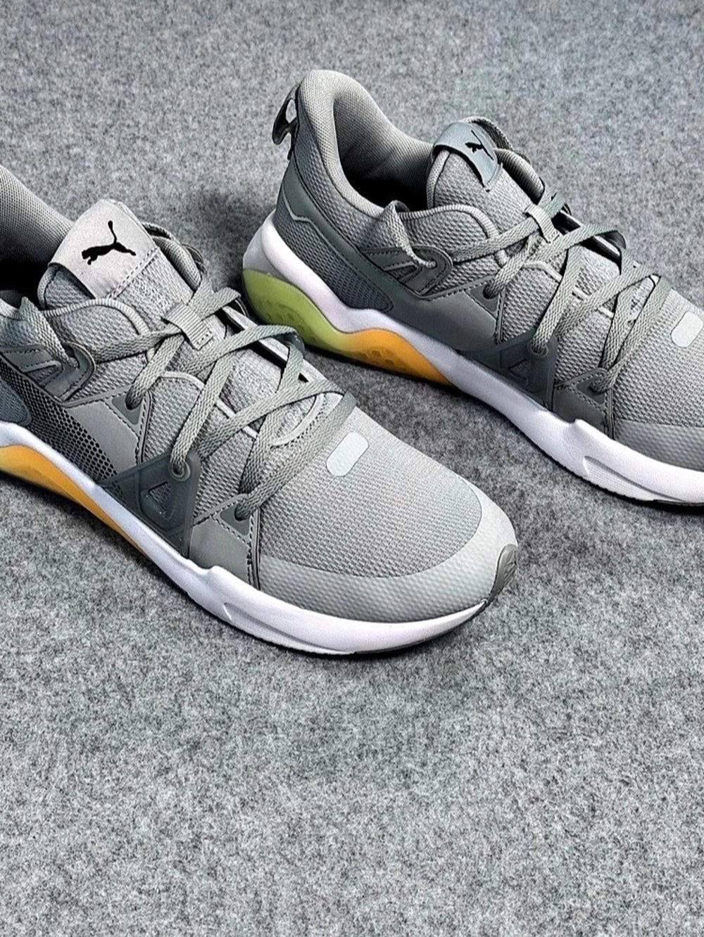 PUMA Cell Fraction Hype Gray Neon Men's Athletic Shoes Gray US 8.5 Like New